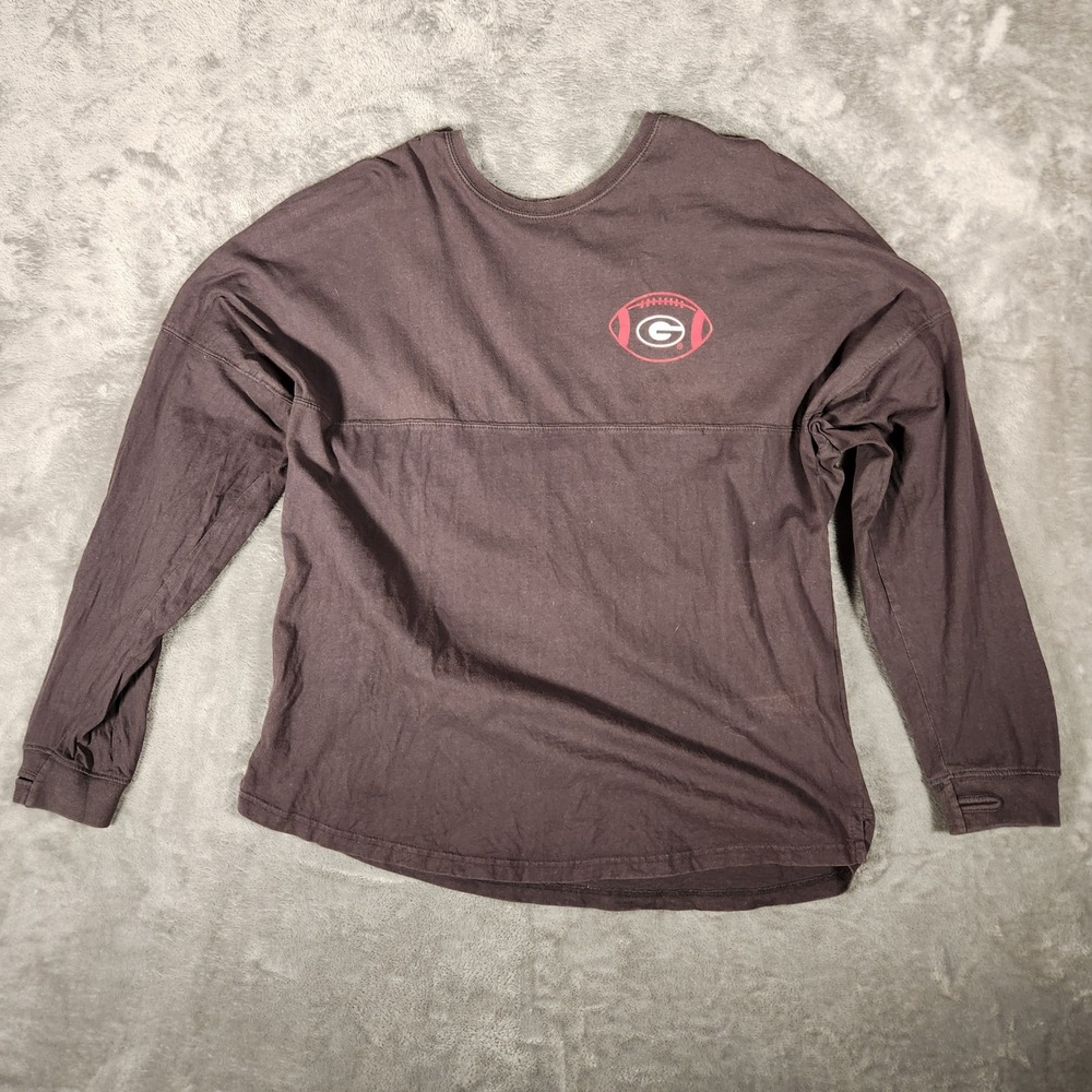 Pressbox‎ Georgia Bulldogs Spirit Jersey Mens Large Brown Long Sleeve Tee
